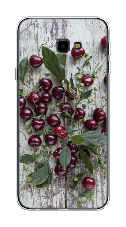 

Чехол на Samsung Galaxy J4 Plus 2018 "Вишня", Бордовый;зеленый;серый, 26850-1