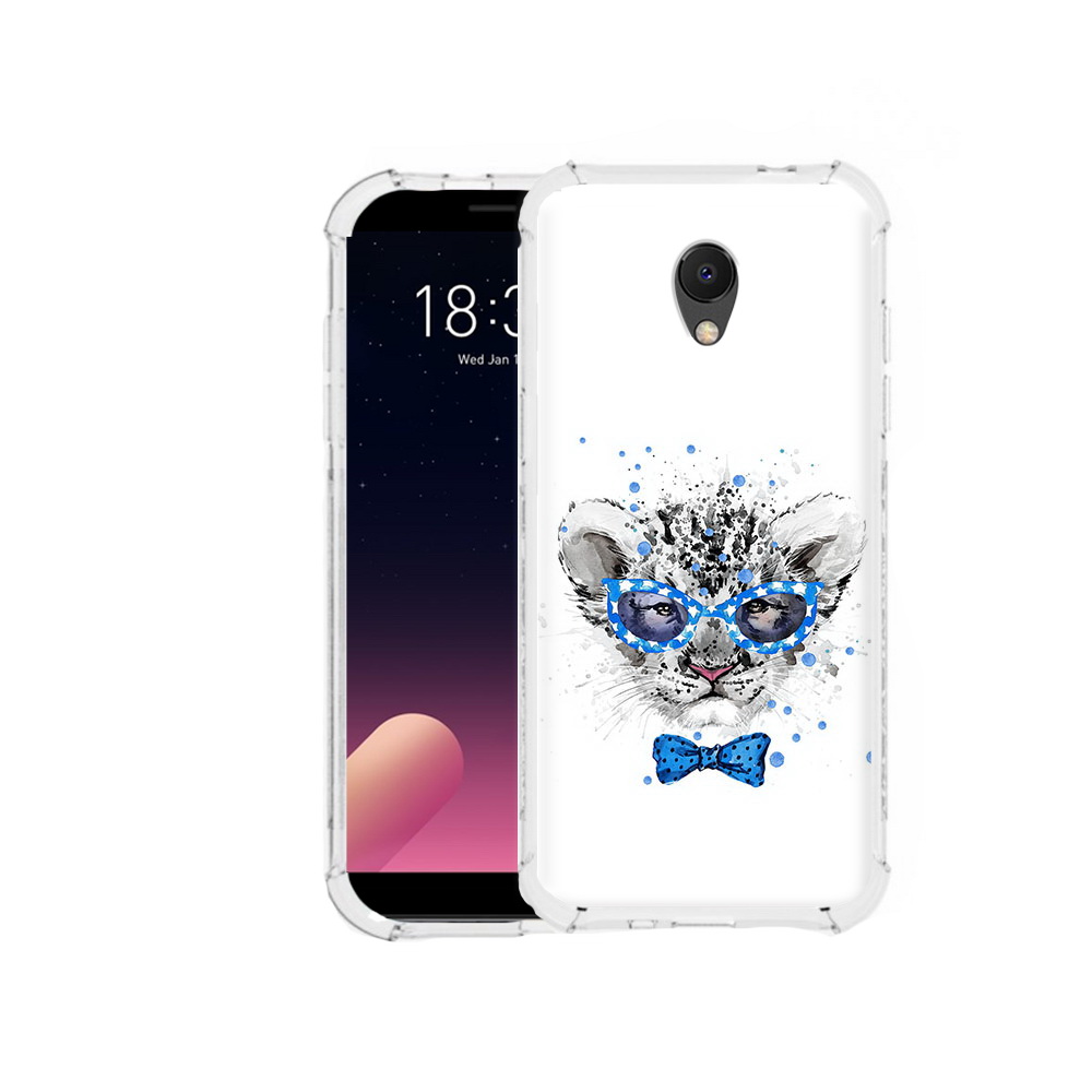 

Чехол MyPads Tocco для Meizu M6S тигренок с бабочкой, Прозрачный, Tocco