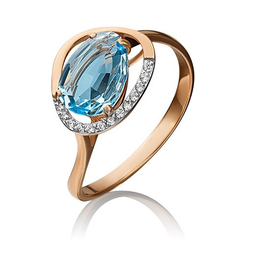 

Кольцо из золота с фианитом/топазом р. 16,5 PLATINA jewelry 01-4379-00-207-1110-46, 01-4379-00-207-1110-46