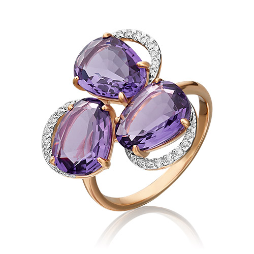 

Кольцо из золота р. , PLATINA jewelry 01-4381-00-209-1110-46, фианит\аметист, 01-4381-00-209-1110-46