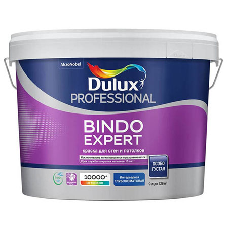 Краска для стен и потолков, особо густая Dulux Bindo Expert особо гибкая пластиковая лопатка mako