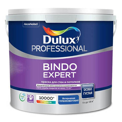 фото Краска для стен и потолков, особо густая dulux bindo expert