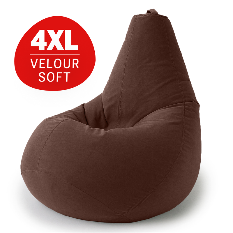 

Кресло-мешок Bean Joy Груша, ХXXXL, мебельный велюр, коричневый, Груша_Велюр_Рег