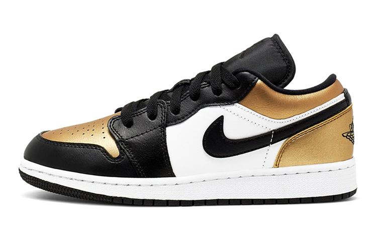 

Кеды унисекс Jordan Air Jordan 1 Low Gold Toe GS разноцветные 38 EU, Разноцветный, Air Jordan 1 Low Gold Toe GS