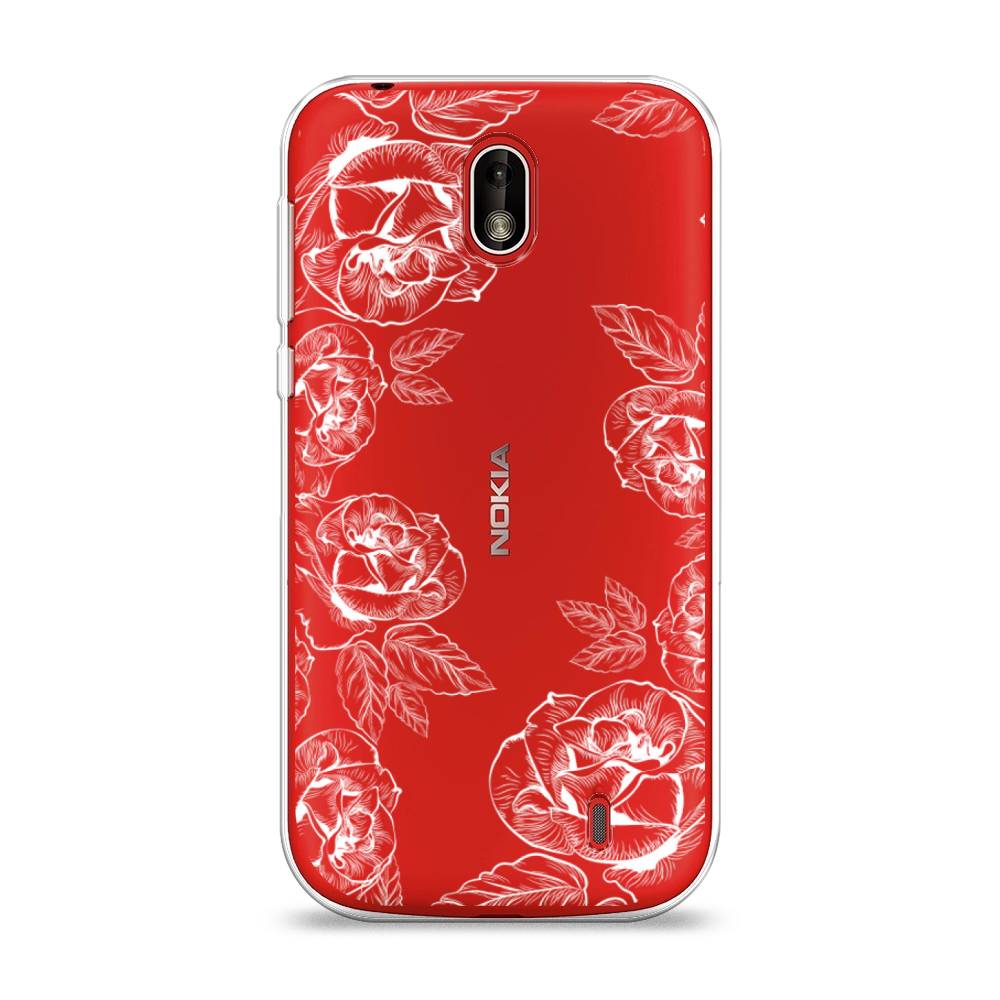 

Чехол на Nokia 1 "Розы графика", Черный;серый, 121250-2