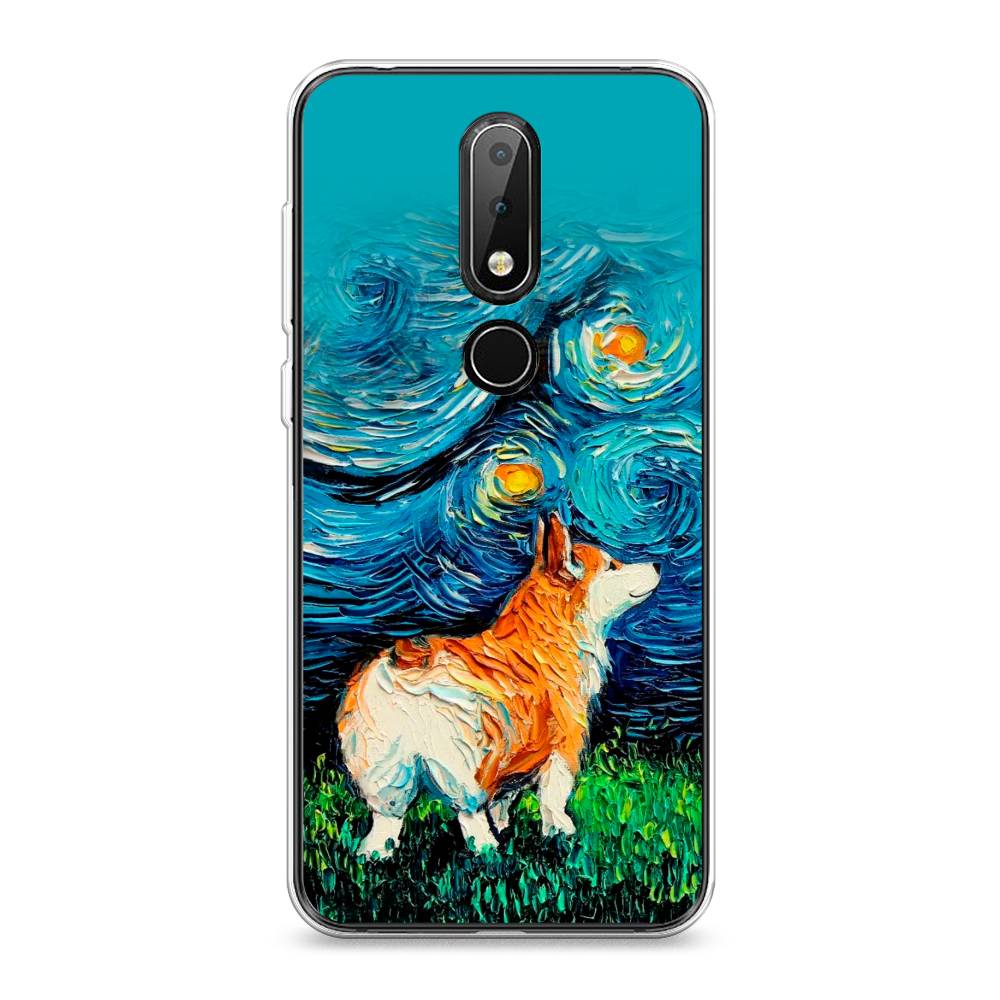 

Чехол на Nokia X6 "Корги звёздная ночь", Коричневый;белый;зеленый, 121450-1