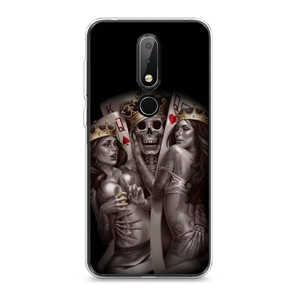 

Чехол на Nokia X6 "Карты король и королевы", Серый;желтый, 121450-6