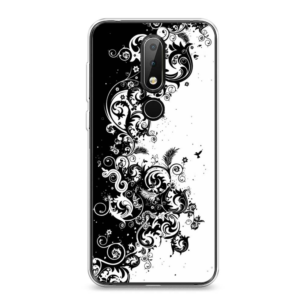 

Чехол на Nokia X6 "Черно белый узор", Белый;черный;серый, 121450-3