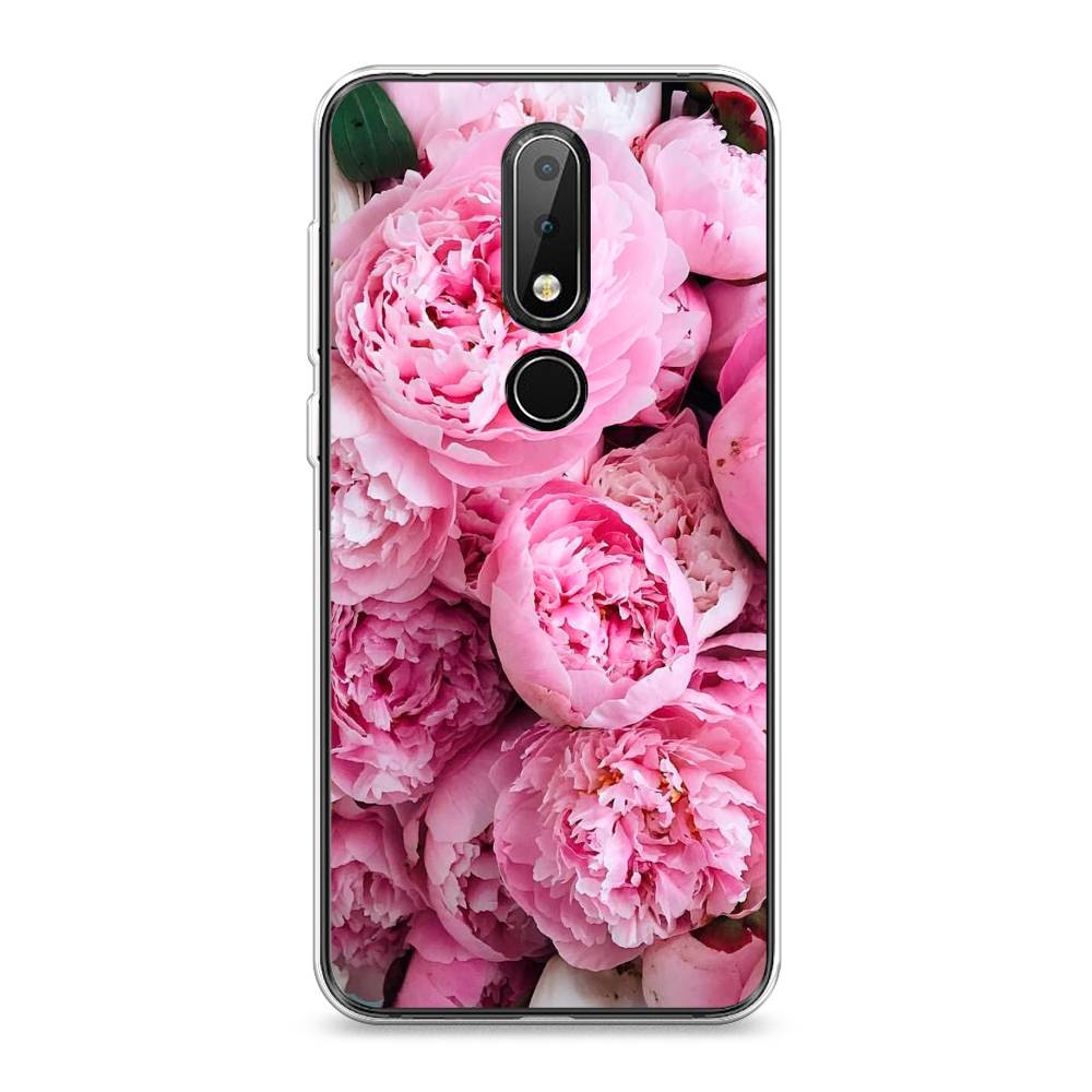 

Чехол на Nokia X6 "Розовые пионы", Бежевый;розовый, 121450-2