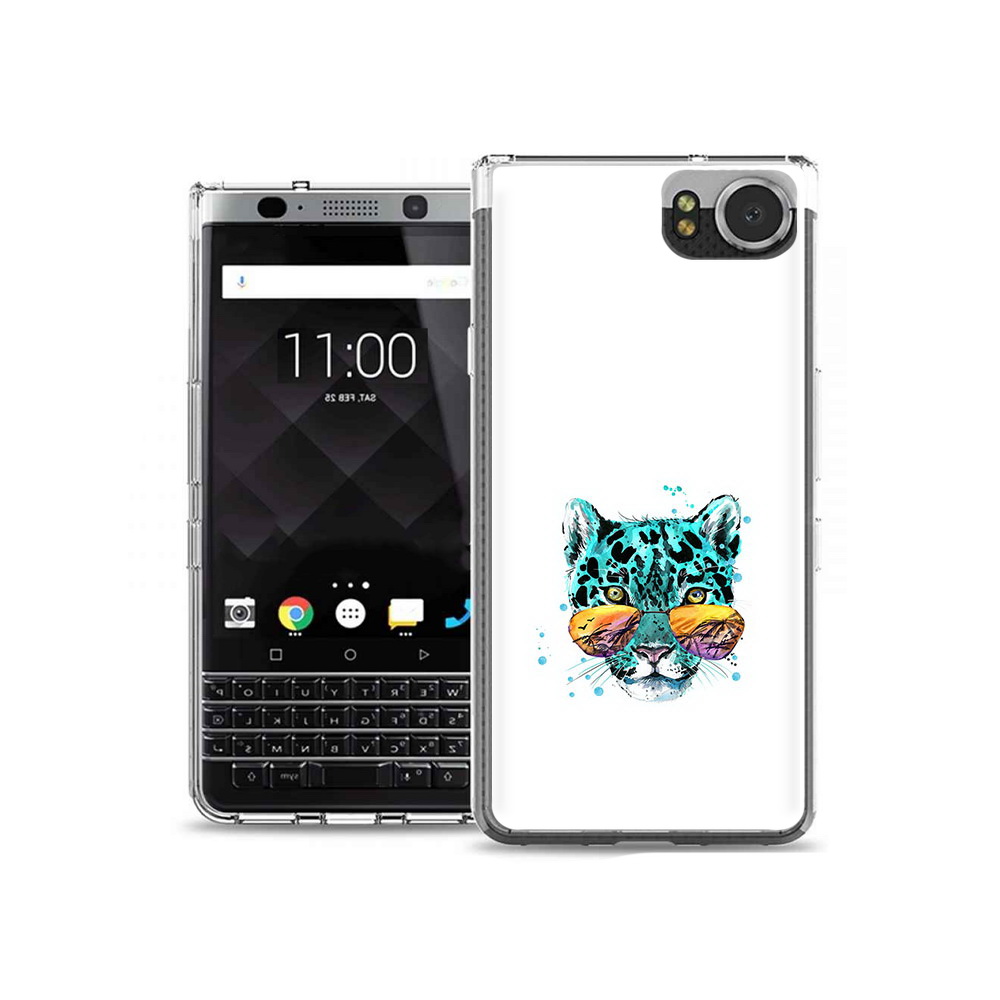 

Чехол MyPads Tocco для BlackBerry KeyOne голубой лео, Tocco