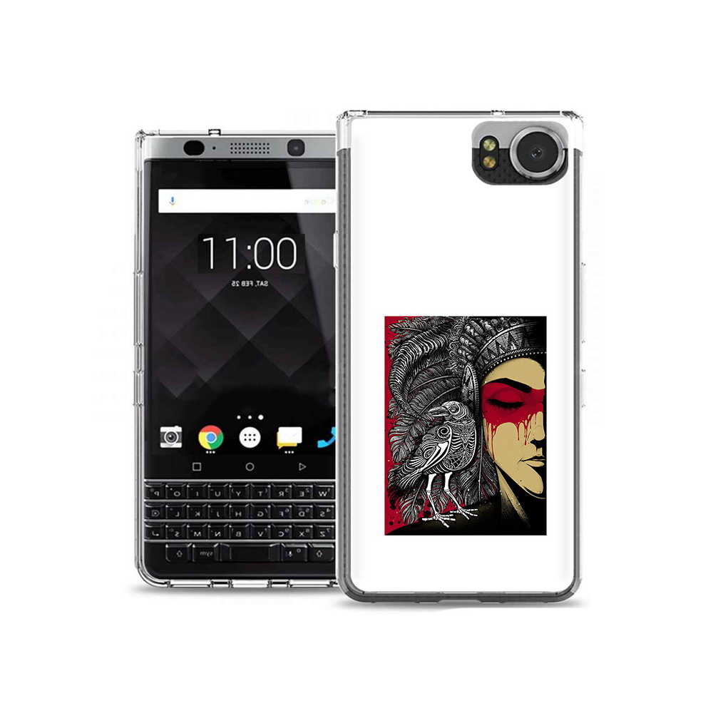 

Чехол MyPads Tocco для BlackBerry KeyOne девушка с вороном в абстракции, Tocco