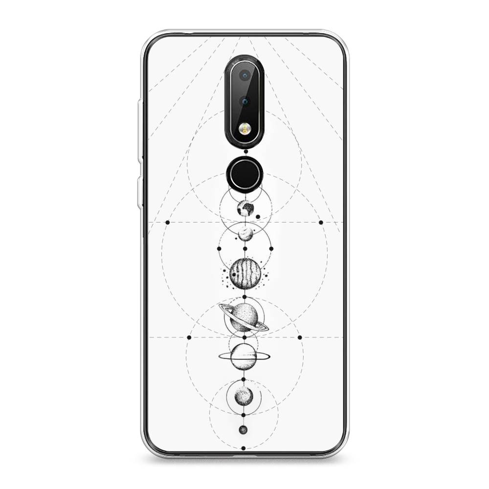 

Чехол на Nokia X6 "Парад планет", Серый, 121450-2