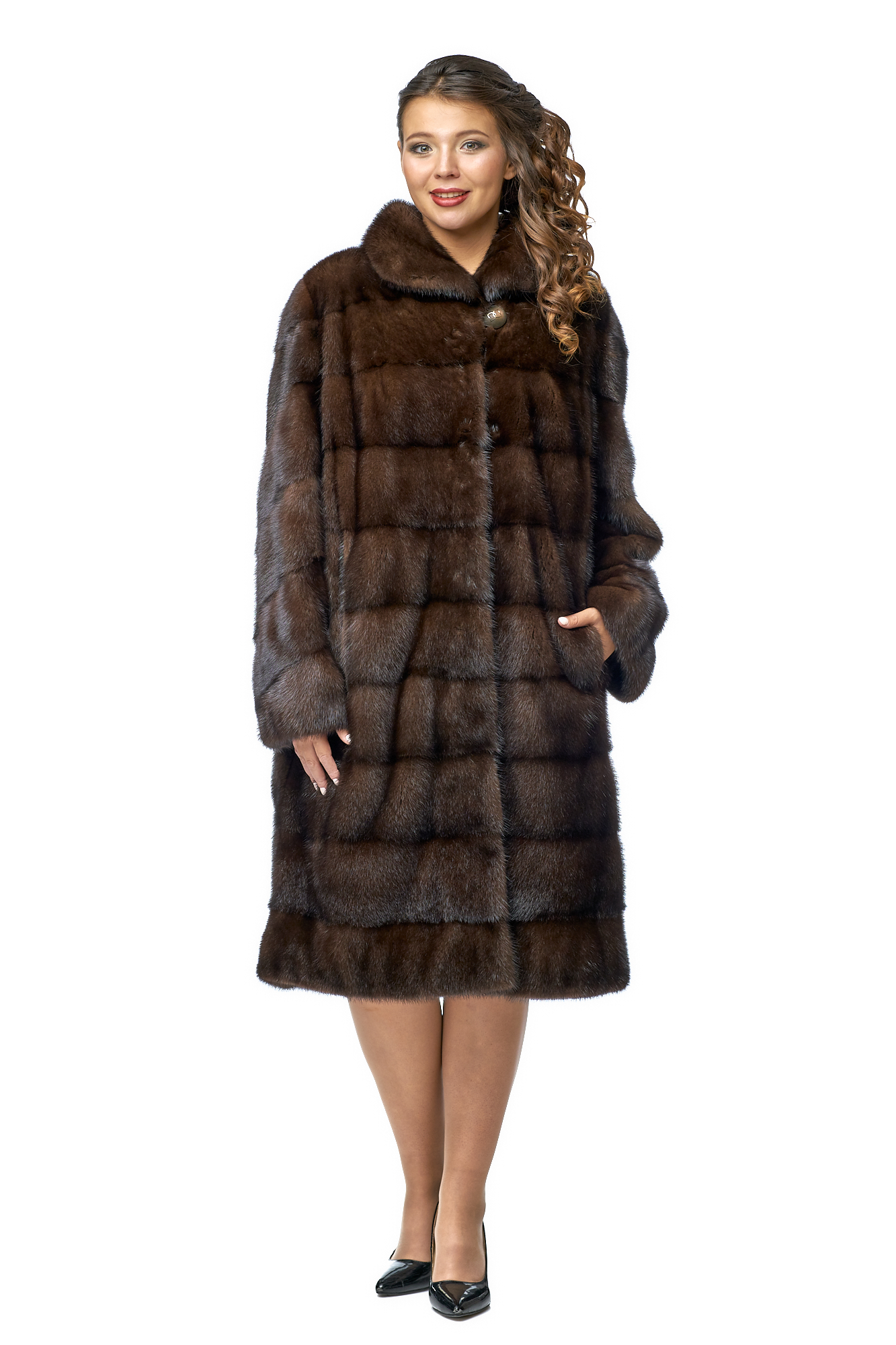 

Шуба женская МОСМЕХА 8005717 коричневая 52 RU, 8005717