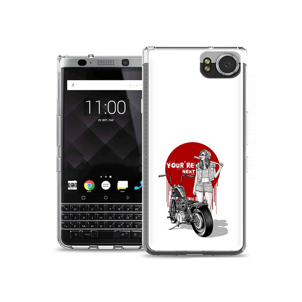 Чехол MyPads Tocco для BlackBerry KeyOne девушка с мотоциклом