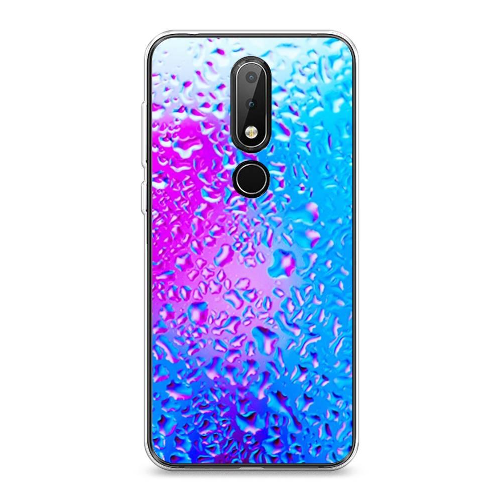 

Чехол на Nokia X6 "Капли на стекле", Голубой;розовый, 121450-3