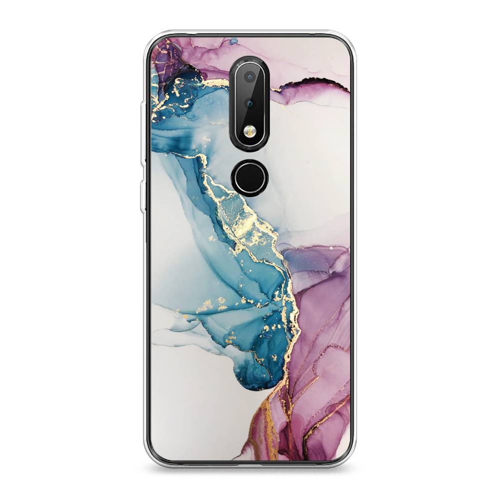 

Чехол на Nokia X6 "Розовые разводы рисунок", 121450-3