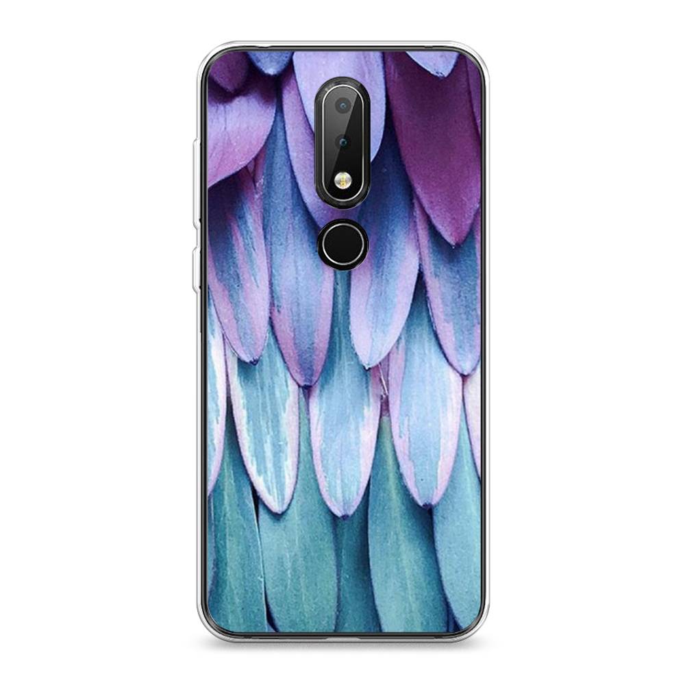 

Чехол на Nokia X6 "Синее перо", Фиолетовый;голубой, 121450-3