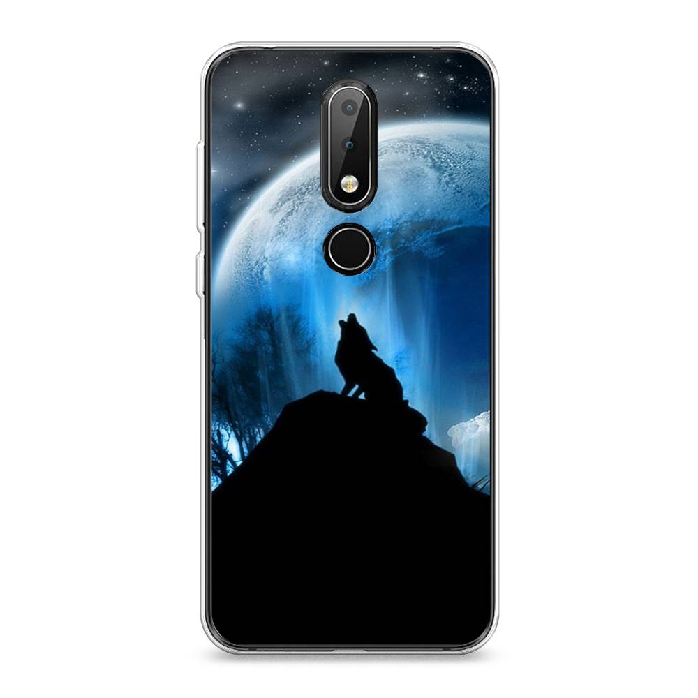 

Чехол на Nokia X6 "Волк 2", Синий;черный;белый, 121450-1