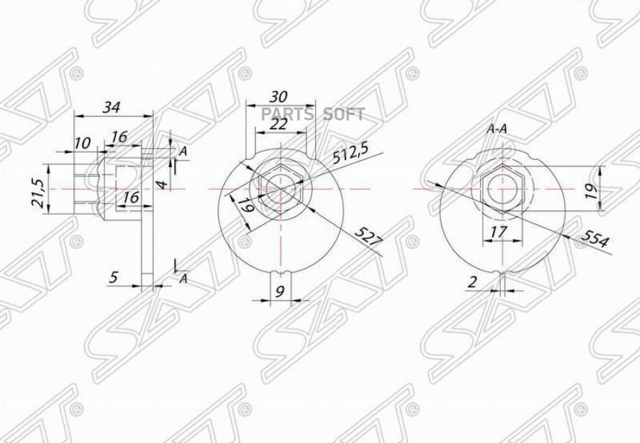 SAT ST-48452-35020 Гайка эксцентрика нижнего рычага TOYOTA FJ CRUISER/SURF/LAND CRUISER/LE