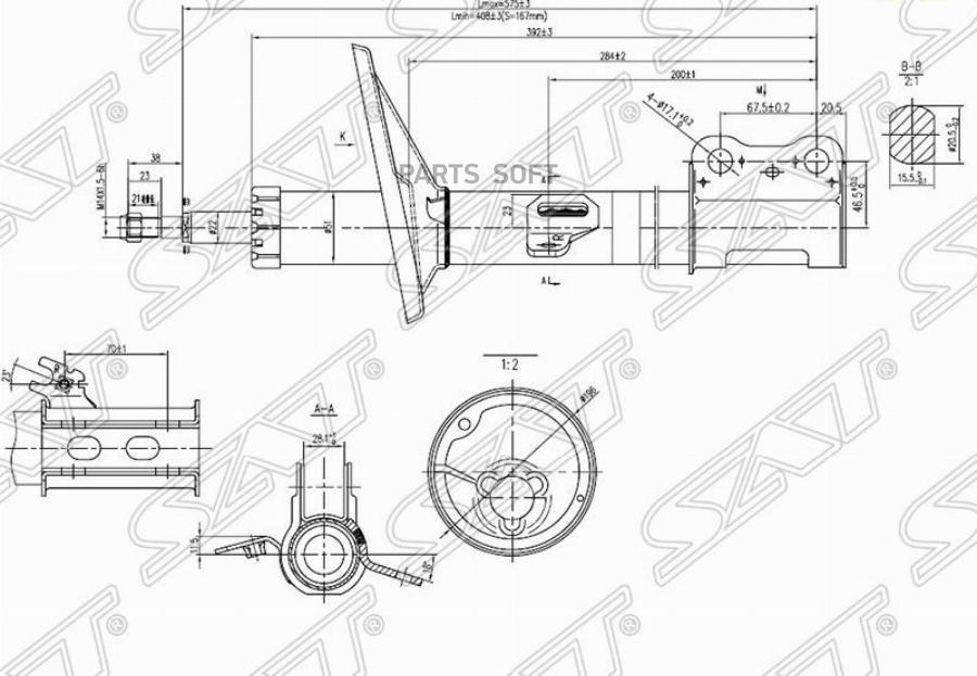 

Стойка Передняя Toyota Harrier/Lexus Rx300 97-03 Rh (правый) Sat арт. ST-48510-49167