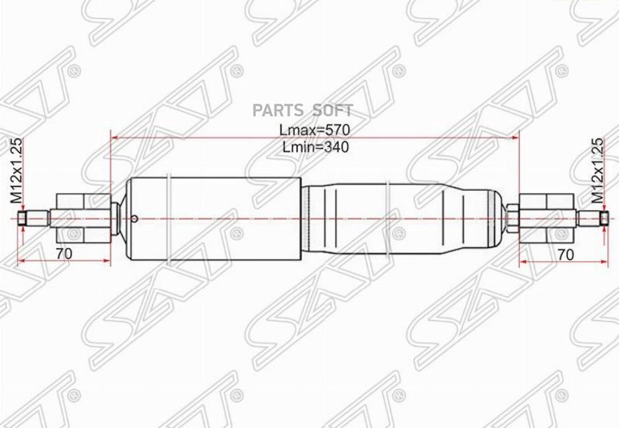 

Амортизатор Передний Toyota Land Cruiser 105 Lh=Rh Sat арт. ST-48511-69436