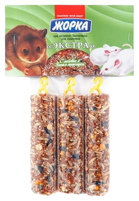

Лакомство для грызунов Жорка Медовые батончики Экстра, 3 шт, 150 г