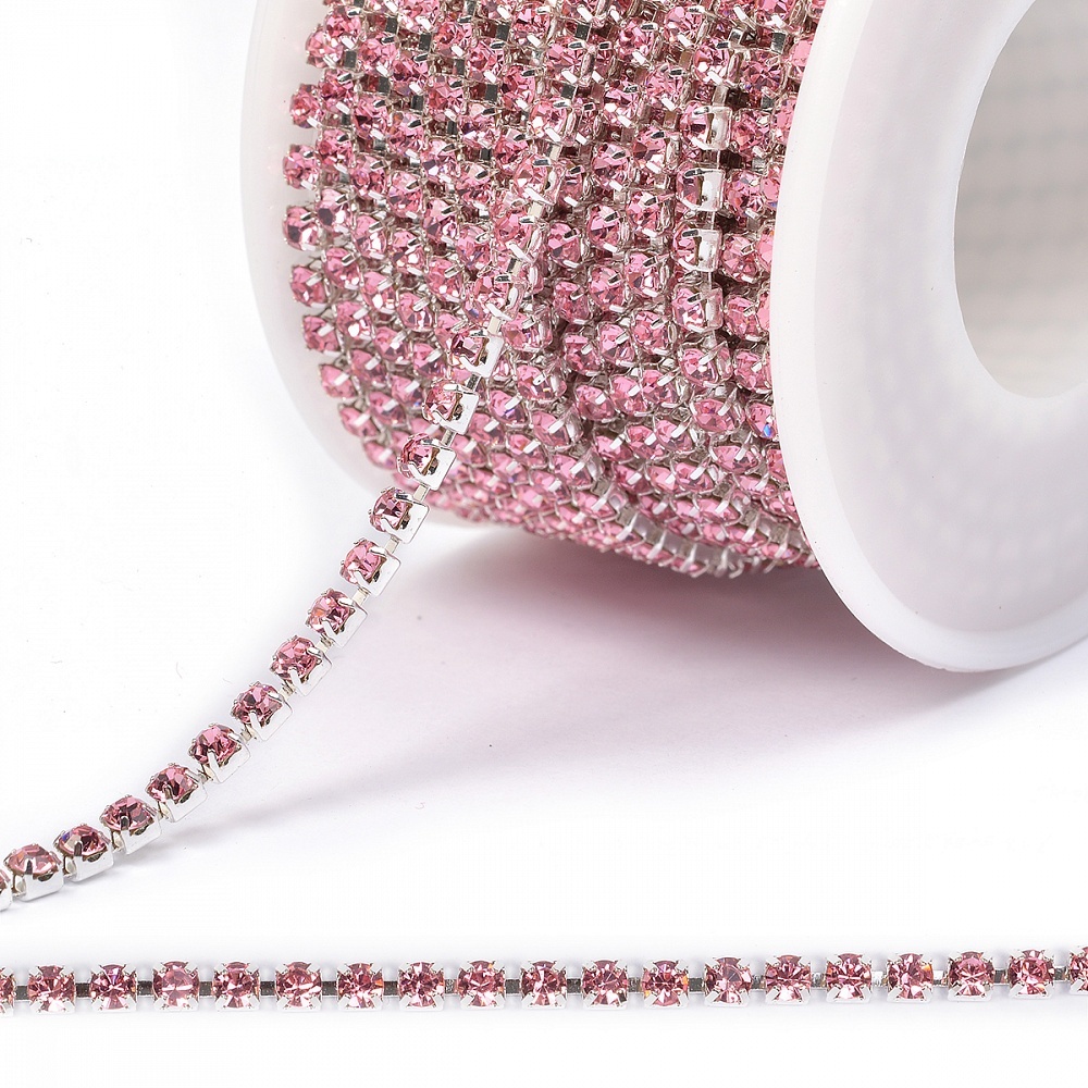 

TBY pink, silver, 3 мм, 10 м, Розовый;серебристый