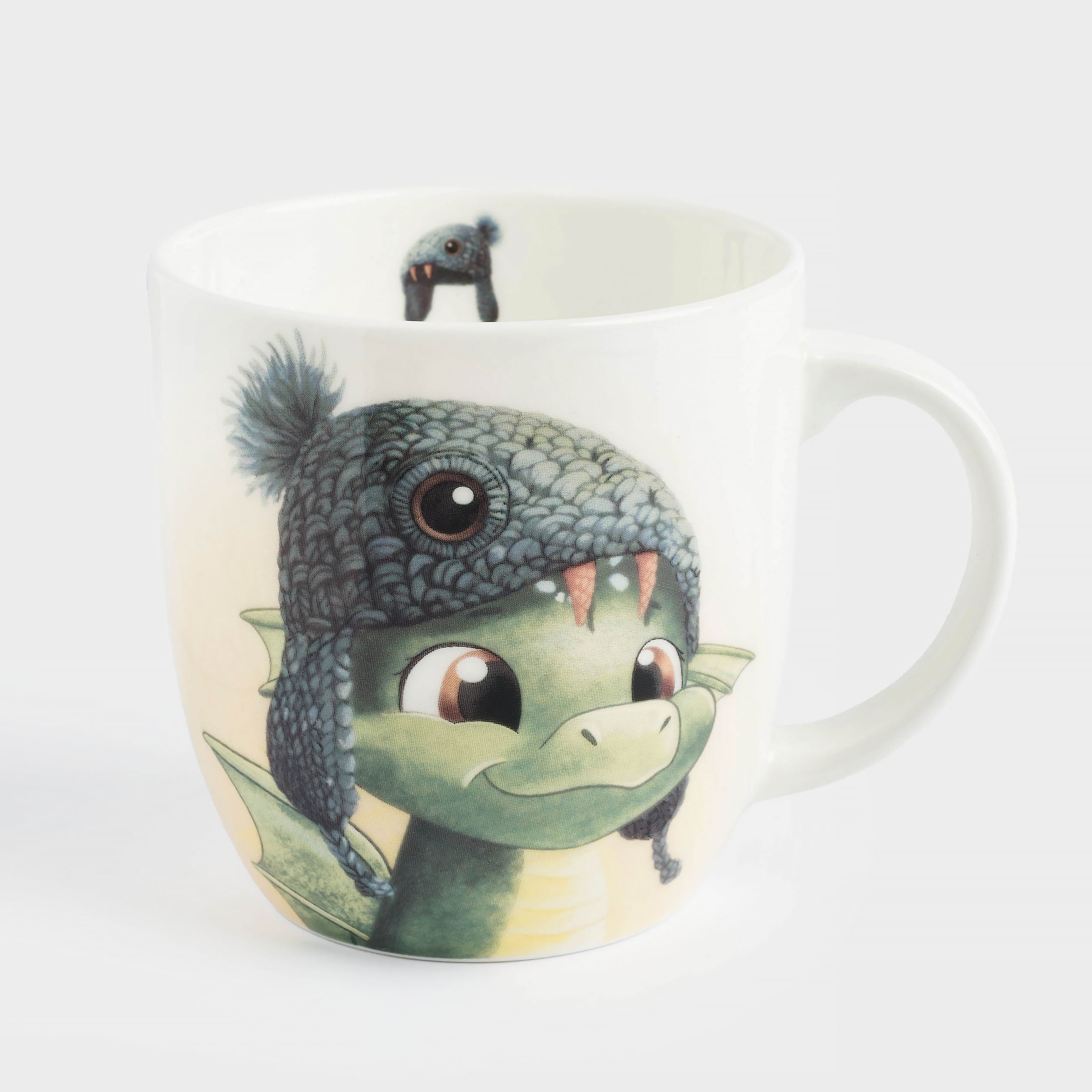 

Кружка, 350 мл, фарфор F, Дракоша в шапке, Snake cute