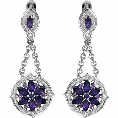 

Серьги из белого золота с бриллиантом Эстет 01С629959-4, 01С629959-4
