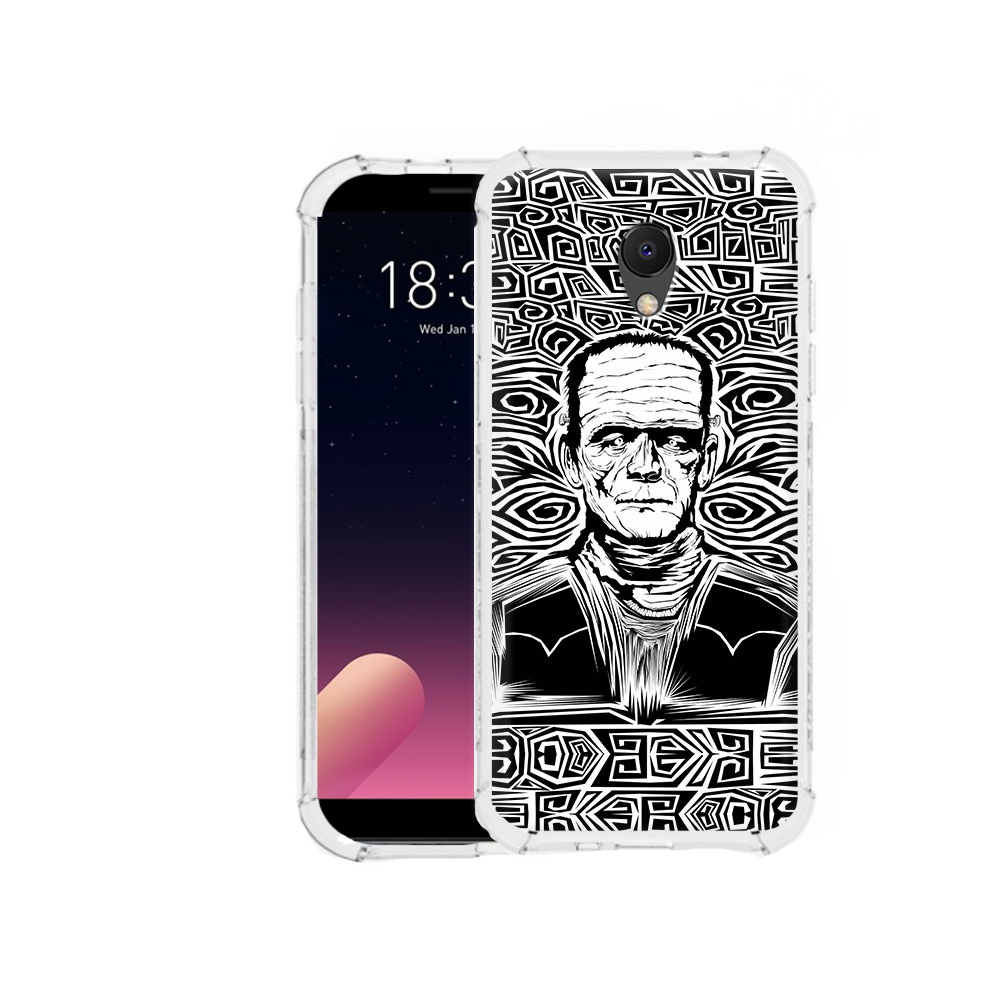

Чехол MyPads Tocco для Meizu M6S франкенштейн черно белый, Прозрачный, Tocco