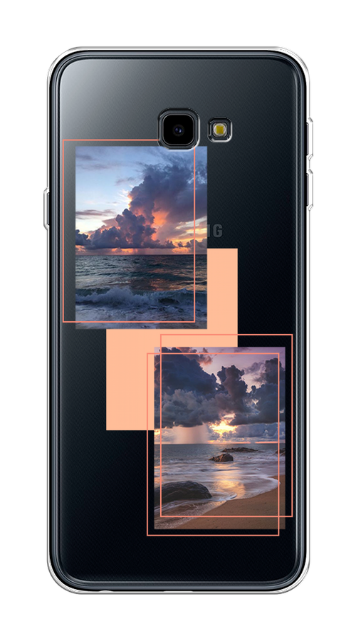 

Чехол на Samsung Galaxy J4 Plus 2018 "Sky collage", Розовый;прозрачный;синий, 26850-1