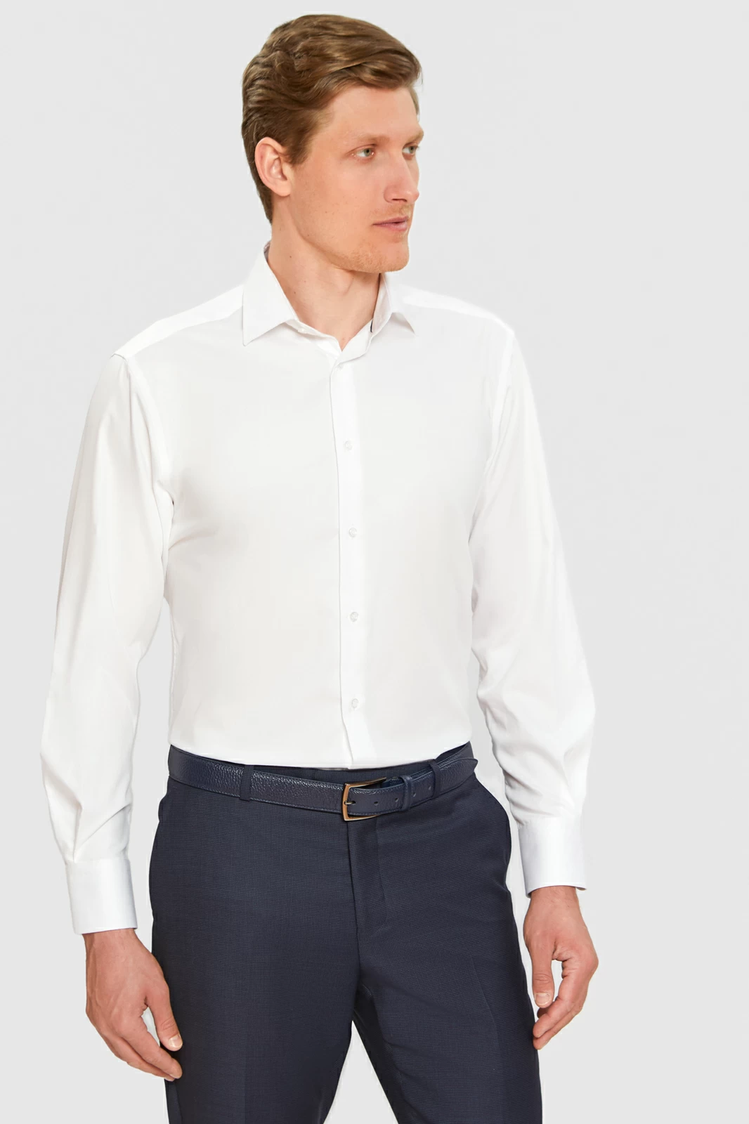 Рубашка мужская Kanzler 3S-401CF-1108-02 белая 47