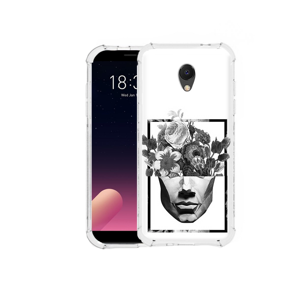 

Чехол MyPads Tocco для Meizu M6S черно белая ваза в абстракции, Прозрачный, Tocco