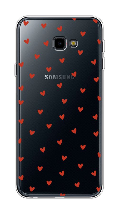 

Чехол на Samsung Galaxy J4 Plus 2018 "Red hearts", Красный;прозрачный, 26850-1