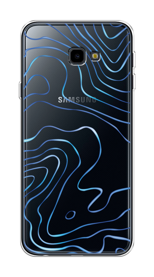 

Чехол на Samsung Galaxy J4 Plus 2018 "Blue lines", Прозрачный;синий, 26850-1