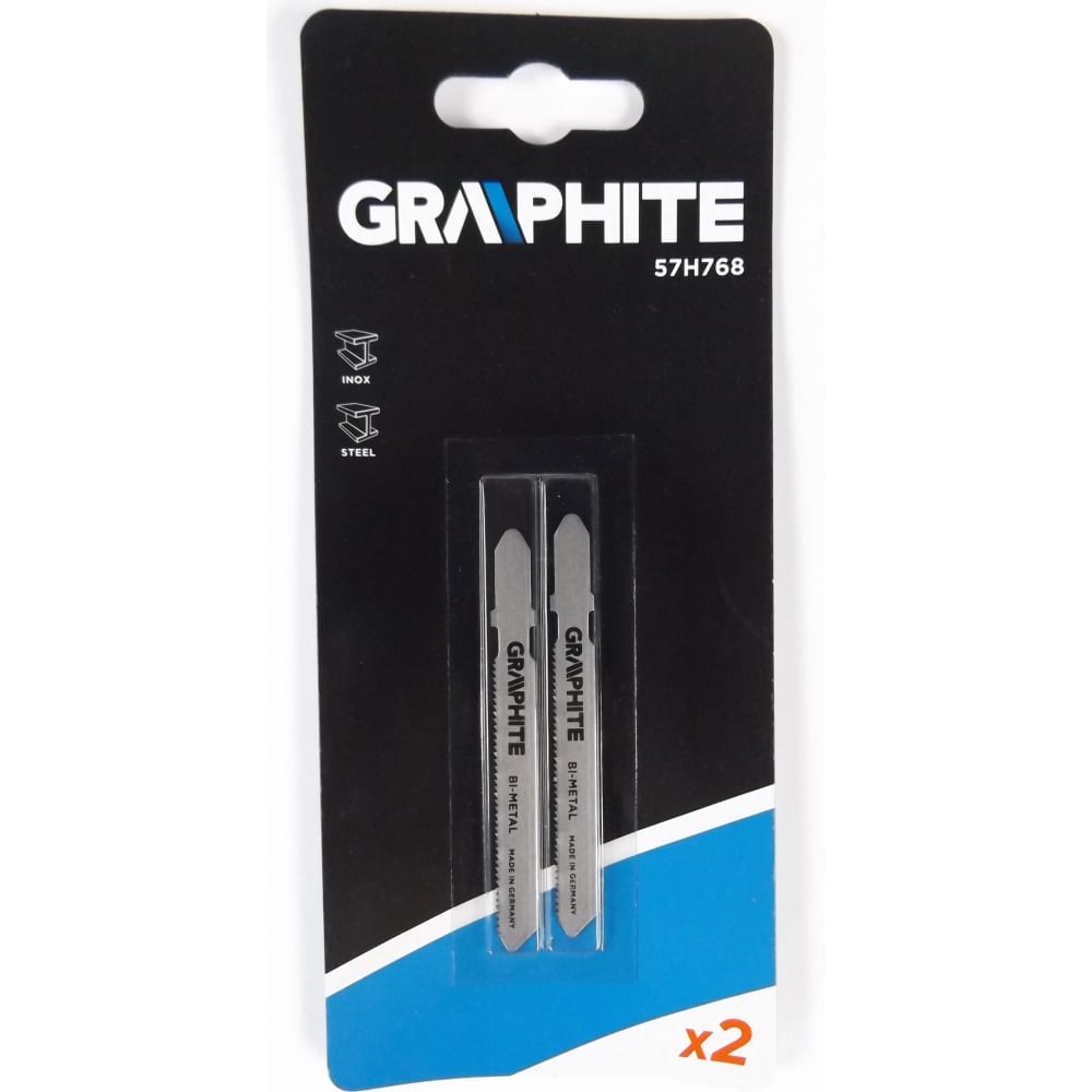 

Полотно (2 шт; 21TPI; 50х75 мм) для электролобзика GRAPHITE 57H768