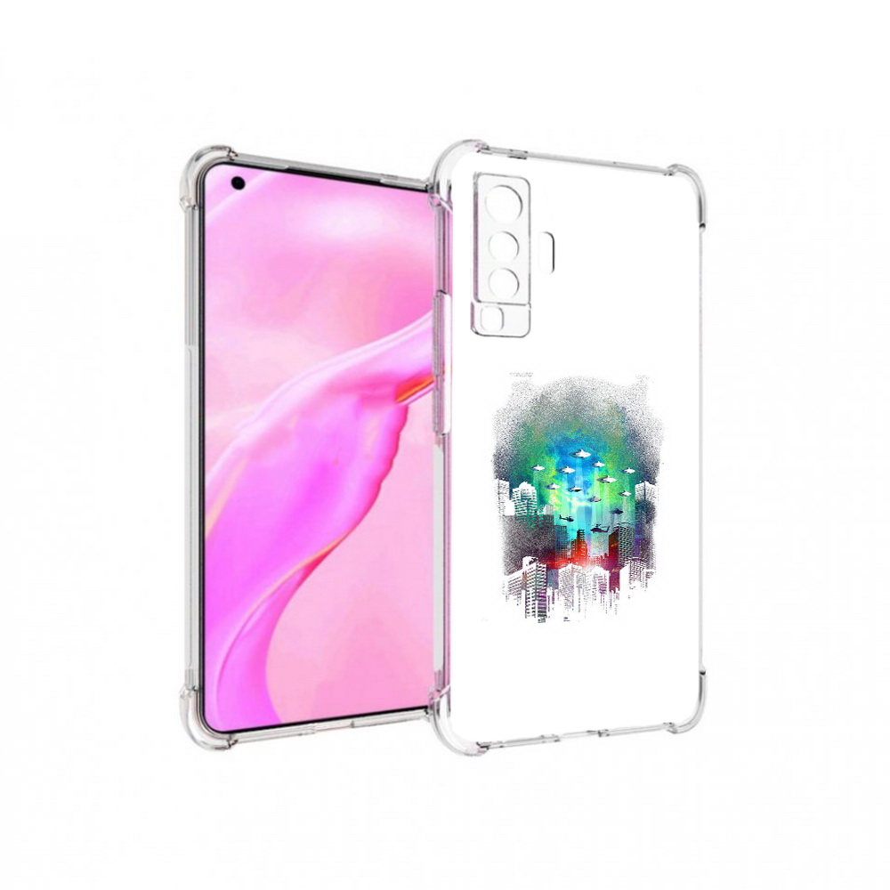 

Чехол MyPads Tocco для Vivo X50 город в свечении (PT226969.391.296), Прозрачный, Tocco