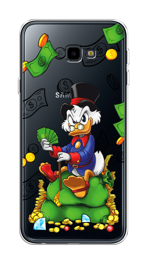 

Чехол на Samsung Galaxy J4 Plus 2018 "Scrooge Richness", Черный;синий;зеленый, 26850-1
