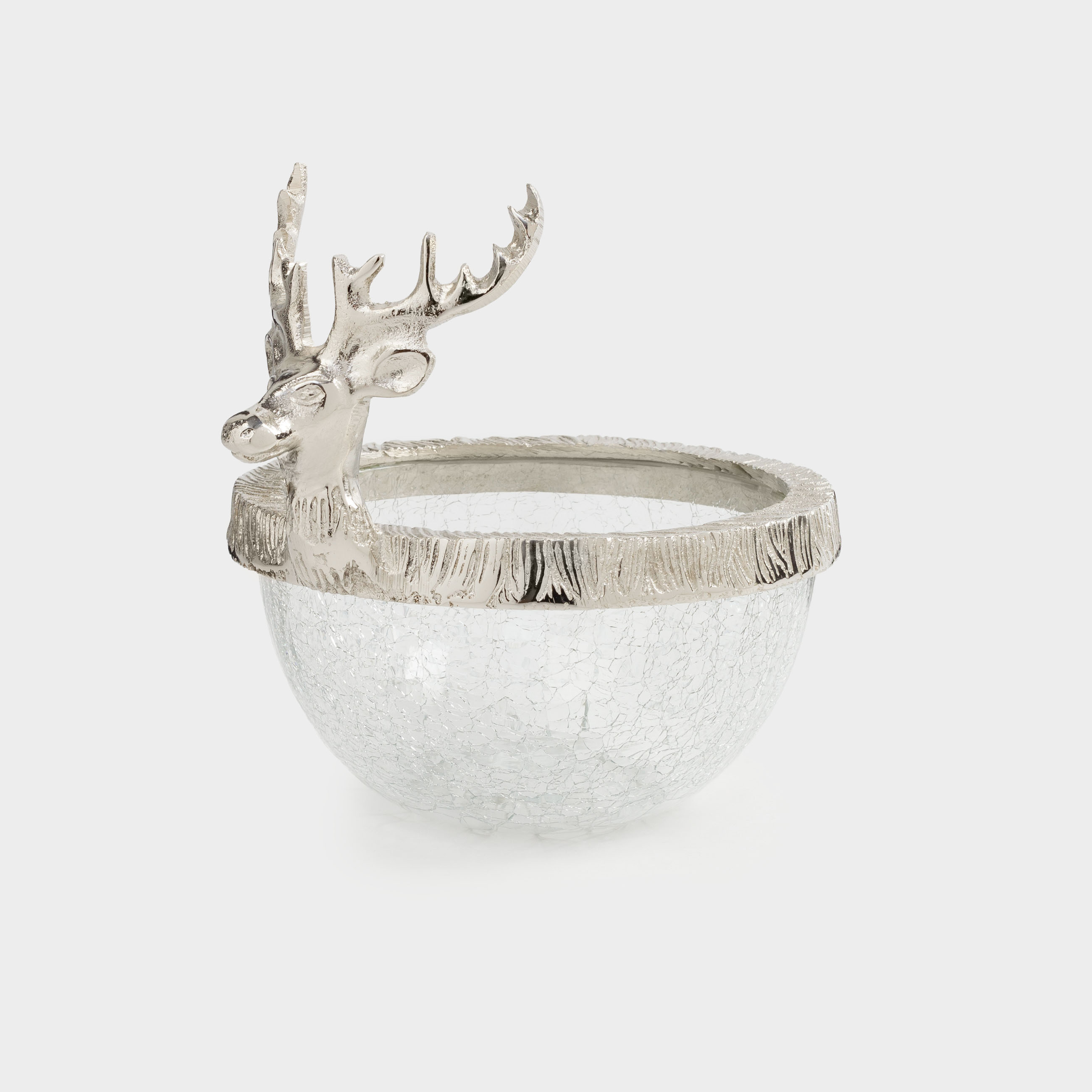 

Салатник, 17х19 см, 1,5 л, стекло/металл, серебристый, Олень, Arctic deer