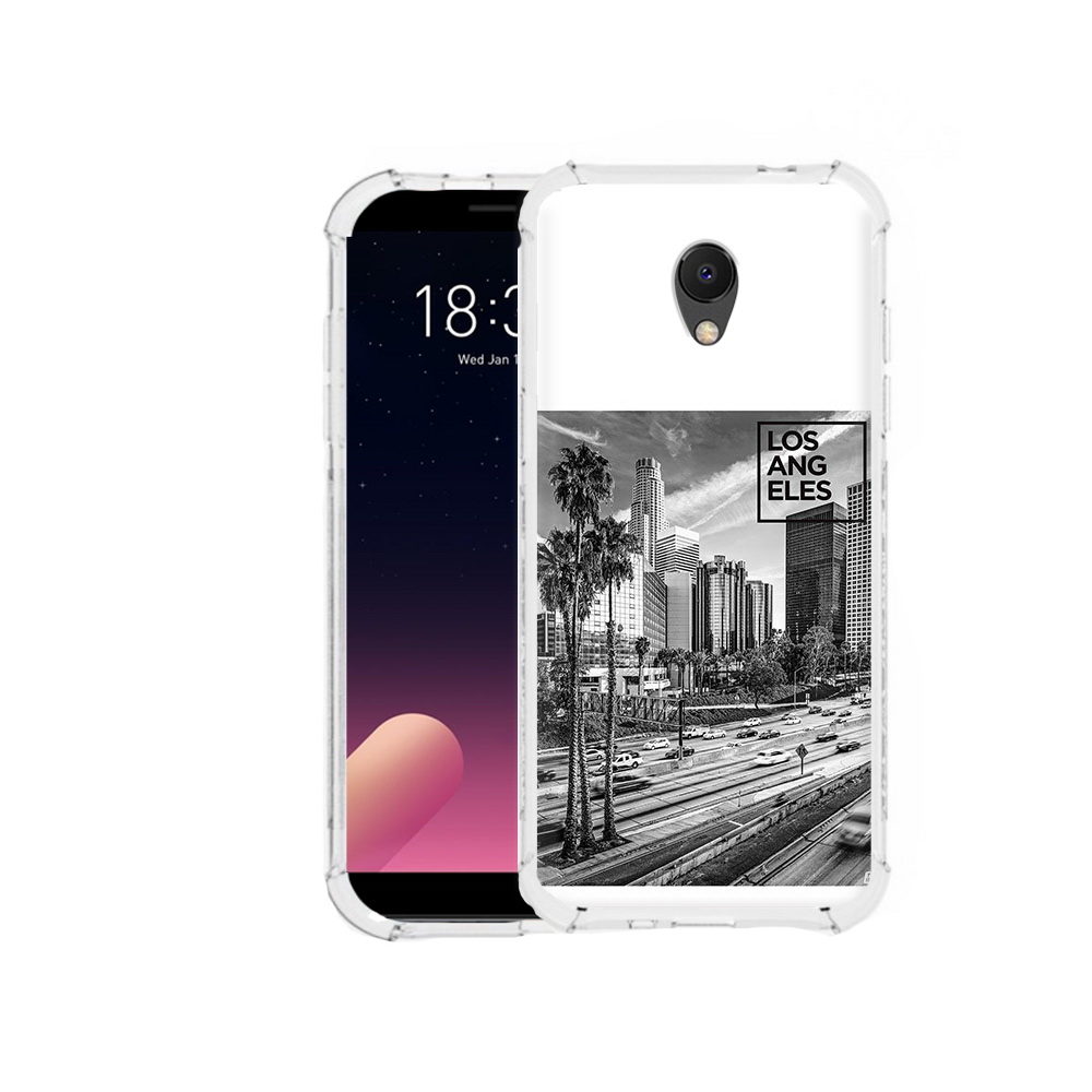 

Чехол MyPads Tocco для Meizu M6S черно белый лос анджелес, Прозрачный, Tocco
