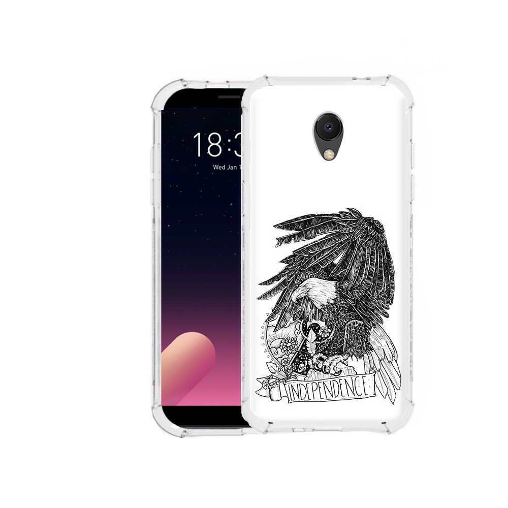 

Чехол MyPads Tocco для Meizu M6S черно белый сокол, Прозрачный, Tocco