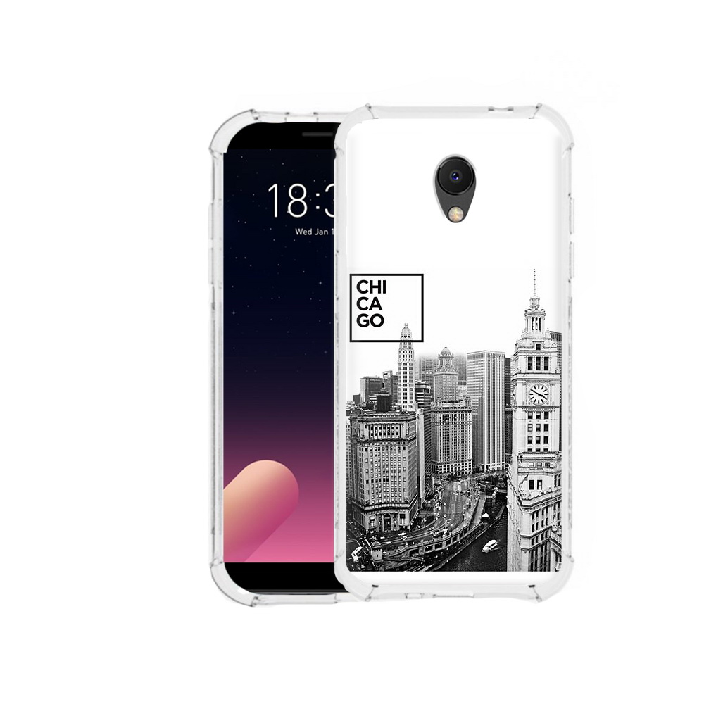 

Чехол MyPads Tocco для Meizu M6S черно белый чикаго, Прозрачный, Tocco