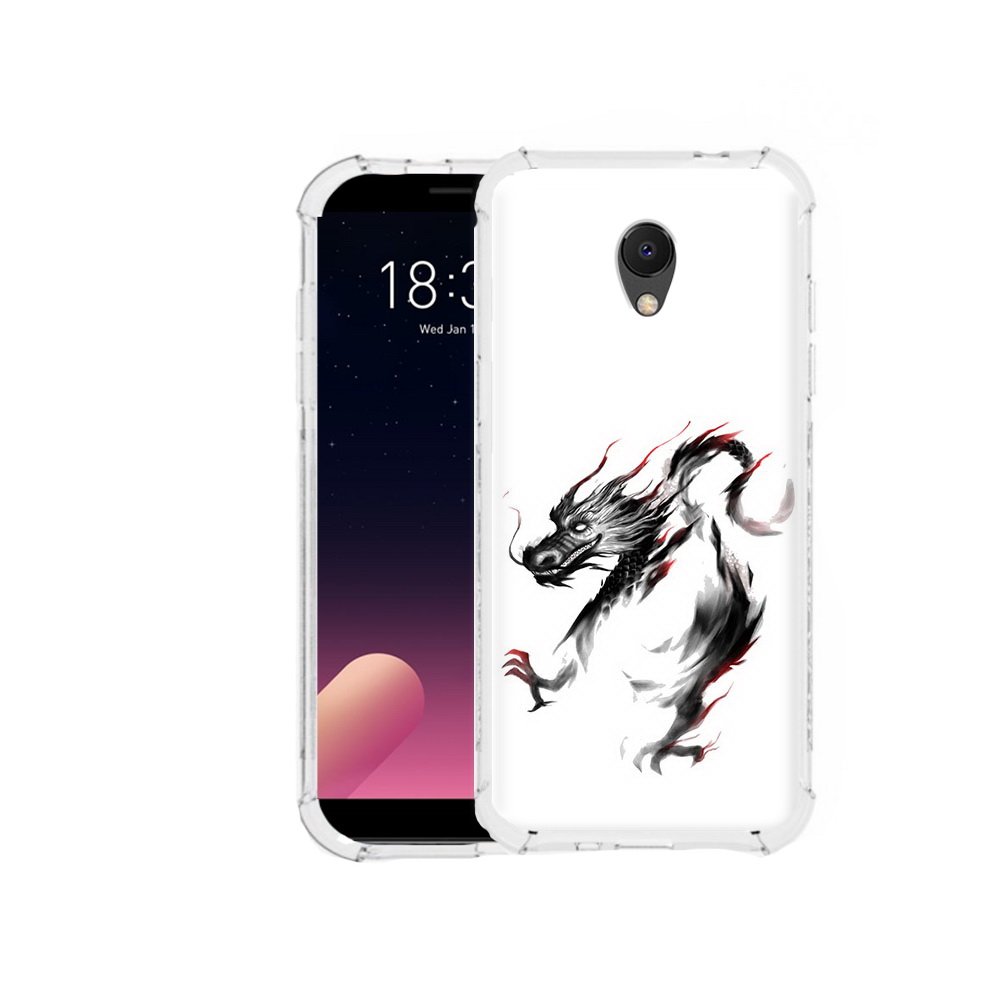 

Чехол MyPads Tocco для Meizu M6S черный дракон, Прозрачный, Tocco