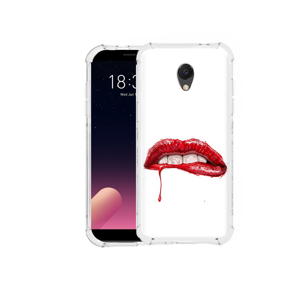 

Чехол MyPads Tocco для Meizu M6S яркие красные губы, Прозрачный, Tocco
