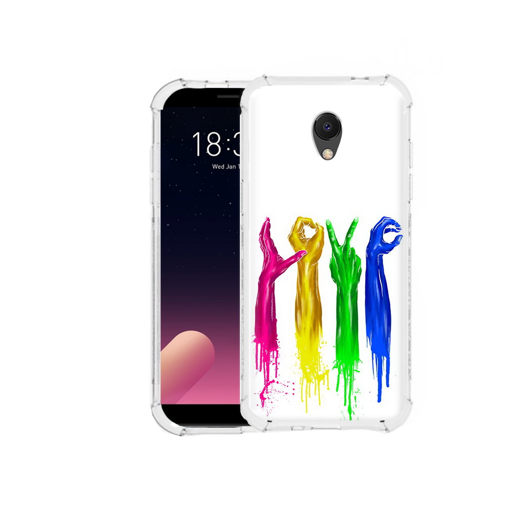 

Чехол MyPads Tocco для Meizu M6S яркие руки love, Прозрачный, Tocco