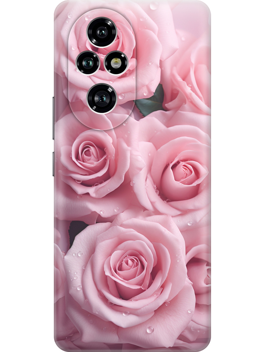 

Силиконовый чехол на Honor 200 pro с принтом "Букет роз", Прозрачный;розовый, 783979622