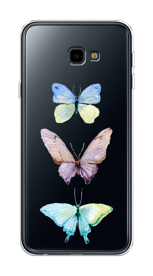 

Чехол на Samsung Galaxy J4 Plus 2018 "Акварельные бабочки", Бирюзовый;розовый, 26850-1