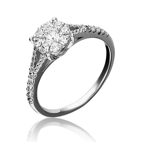 

Кольцо помолвочное из белого золота р.  PLATINA jewelry 01-4730-00-501-1120-38, фианит, 01-4730-00-501-1120-38