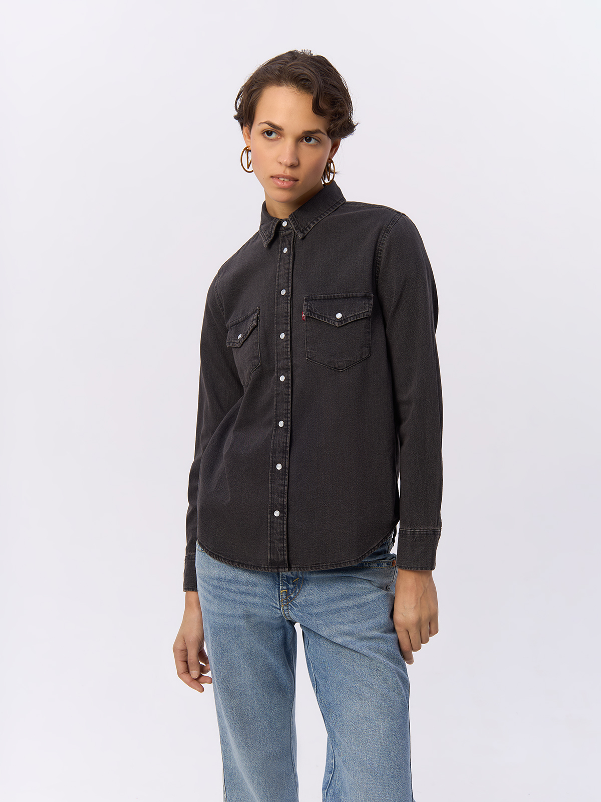 Рубашка женская Levi's Women Essential Western Shirt черная S