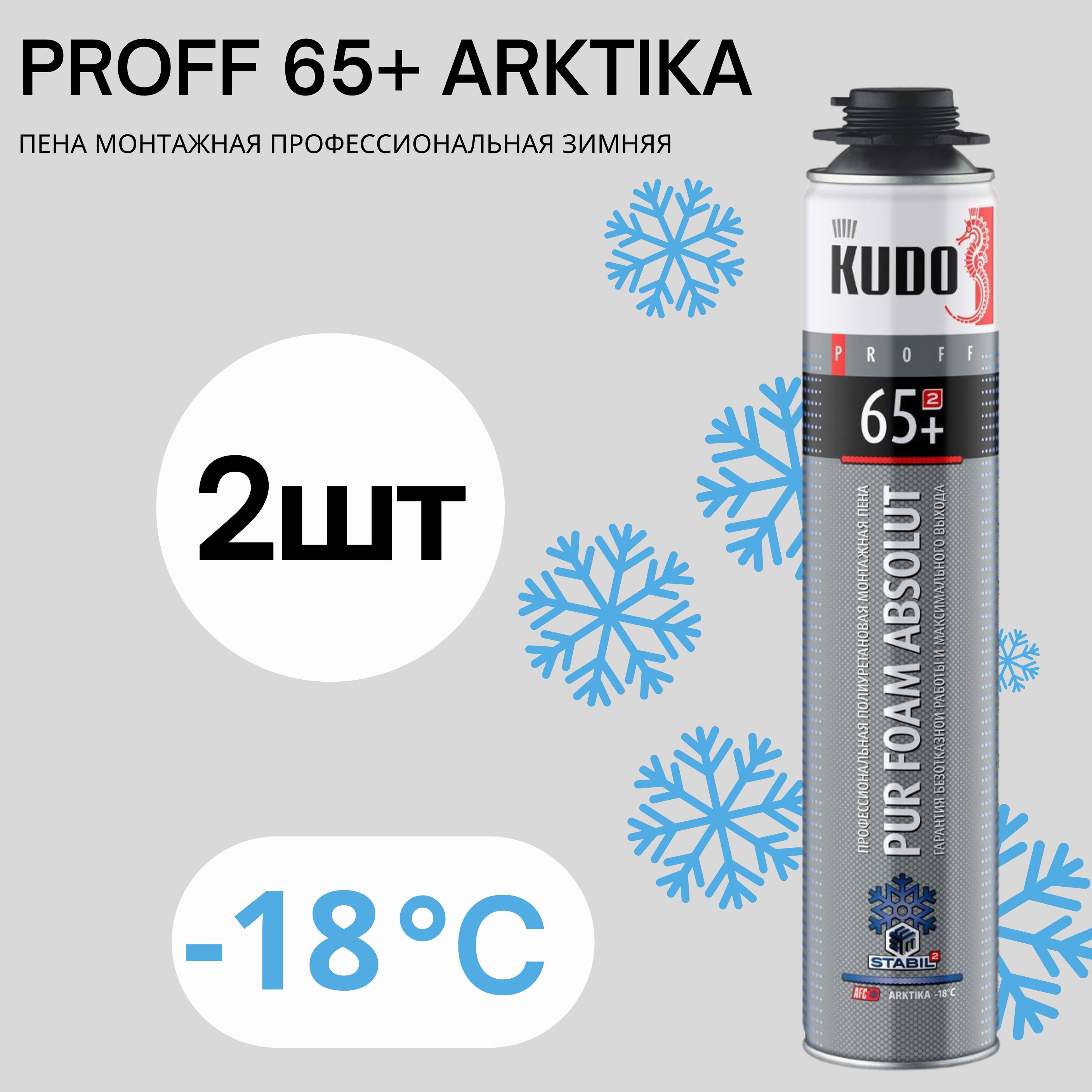 

Пена монтажная профессиональная зимняя ABSOLUT PROFF 65+ ARKTIKA 1000 мл 2 шт, Белый, Пена монтажная профессиональная зимняя ABSOLUT PROFF 65+ ARKTIKA 1000 мл